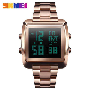 SKMEI 1369 Casual Style Sports Men's Watch Full Steel Waterproof Electronic LED Digital Wrist watches Fashion Clock Male casual watch