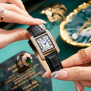 KIMSDUN New Korean Fashion Square Water Diamond British Watch Ladies Waterproof Watch K-7701B