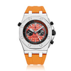 KIMSDUN men's fashion two-eye silicone waterproof automatic mechanical watch sports watch K-1223A