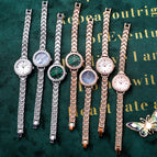 GEDI new watch women's light luxury fashion round quartz small green watch student Bracelet women waterproof watch 22001 steel