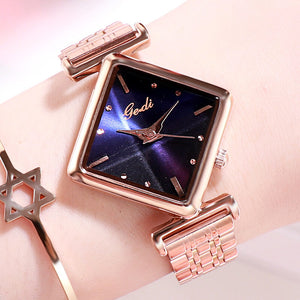 GEDI New Arrive Vibrato Durable Ladies Watches Features Diamond Tiktok Classic Classic Steel Band Watches for Wowen
