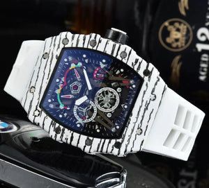 Watch for me Barrel-Shaped Quartz Watch Fashion Six-Pin Running Seconds Wood Grain Waterproof Men's Watch 9791F