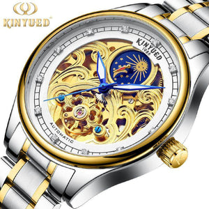 New KINYUED Skeleton Automatic Mechanical Watch Tourbillon Luminous Men's Waterproof Watch JYD-J033