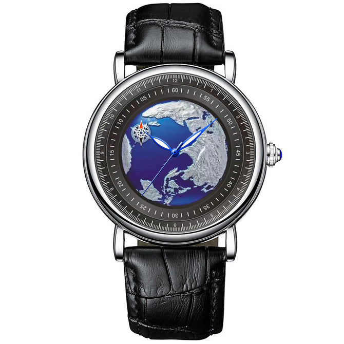 KIMSDUN New High Grade 3D Wandering Earth Fashion Automatic Mechanical Watch Men's Watch Waterproof K-2026A
