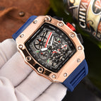 New men's Square Watch Elements Business Men's Six-Pin Running Seconds Multi-Function Calendar Watch 8087H