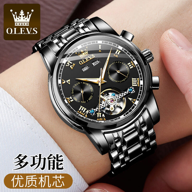 OLEVS Watch Multi-functional Automatic Mechanical Watch Men's Watch waterproof luminous business men's watch 6607