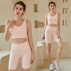 LULU new nylon fitness yoga clothes tight shorts sports running fitness two-piece suit 711+808