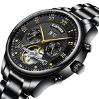 KINYUED Swiss Solid Stainless Steel Band Men's Tourbillon Automatic Mechanical Watch JYD-J009