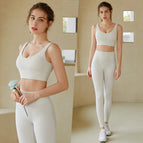 Yoga suits women's running vest type cross beauty back breasts fitness sports yoga bra sports set 710+807