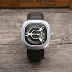 Punk Square Turntable Boys Watch Trendy Men's Turntable Fashion Clock All-Match Belt Quartz Watch 58991