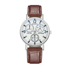 2022 New Arrival Belt Quartz Watch Men's Watch Fake Three Eye Gift Watch Casual Men's Watch Leather Watch