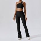 New Leisure Sports Yoga women Suit Thread Wide Leg Micro Horn Pilates Back Fitness running yoga Suit Set TZ8056-6 TZ8056-7