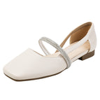 2022 new summer fresh low-heeled toe sandals women's hollow flat-bottomed square-toe single shoes women 168-12
