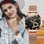 OLEVS Women's watch Fashion Rose Gold Love waterproof Quartz lady student women's casual  watch 5189