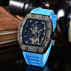 New Barrel-Shaped men watch Hollow Dragon-Shaped Richard Waterproof Super Luminous Quartz Watch 9928
