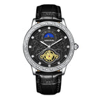 KIMSDUN retro engraved moon phase high-end imitation mechanical watch men's waterproof quartz watch K-2191B