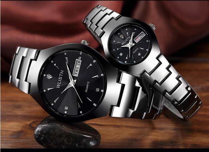 WLISTH Couple watch Calendar Luminous Waterproof Q356 Men and Women's watch 2 PCS