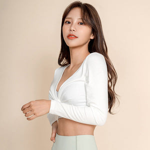 2021 autumn new sportswear long sleeve women's ins short fitness clothes running clothes yoga T-shirt top qd23