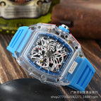 Watch for men Richard Hot Sale Six-Pin Watch Transparent Hollow Luminous Student Sports Waterproof Quartz Watch 1034