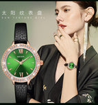 Megir women watch light luxury fashion diamond waterproof all-match leather copper quartz female watch 4210