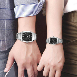 Couple Watch square men's watch luminous waterproof women's watch steel band Watch
