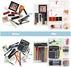 [Local Warehouse] 7 Pcs Drawer Organizers 4-Size Makeup Desk Drawer Organizer Plastic Bathroom Storage Bins Versatile Trays Vanity Dividers Container for Bedroom Dresser Kitchen Office