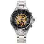 Winner Men's Personality Fashionable Golden All-Steel Hollow Automatic Mechanical men Watch SLZ46