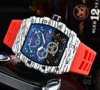 Watch for me Barrel-Shaped Quartz Watch Fashion Six-Pin Running Seconds Wood Grain Waterproof Men's Watch 9791F