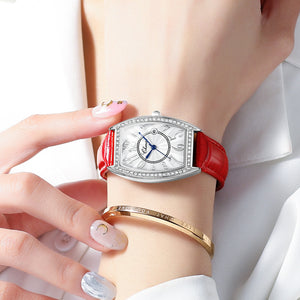 CHENXI new watch ladies calendar quartz watch barrel type diamond leather ladies watch CX-319 silver case