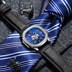 CHENXI new leather high-end square mechanical watch men's waterproof luminous automatic hollow mechanical watch CX-8813
