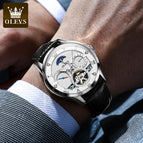 OLEVS Watch for men Automatic Mechanical Watch Skeleton Multifunctional Men's Watch 6652cs