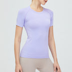 Seamless Yoga Clothes Sports Top Women's Short-Sleeved Breathable Quick-Drying Sports Fitness Clothes T-shirt