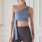 New High Elastic Fitness Yoga Clothes One Shoulder Sports Bra Vest Women's Beauty Back Short Top Yoga Clothes Women's Summer A054