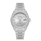 PINTIME Men's Frank Starry Retro Steel Yacht Diamond-Embedded quartz calendar casual men Watch PT1573