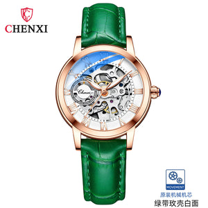 Chenxi Watch Ladies Casual Luminous Waterproof Automatic Skeleton Mechanical Watch CX-8831