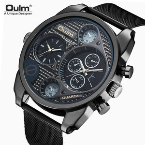 Oulm large dial men's watch quartz watch leisure time steel mesh belt watch tide brand HT9316B