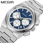Megir mechanical watch multi-function steel watch business calendar popular men's watch 8402