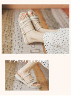 Sandals women's 2022 summer new two-wear soft-soled simple one-word belt all-match flat sandals women's 8500-37