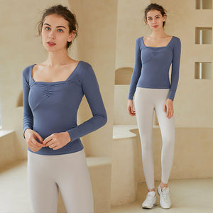Women Yoga suit spring and summer fashion high-end long-sleeved 2022 professional gym sportswear running suit 227+181