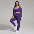 New plus Size Women Yoga Wear Lace-up Cutout Exercise Running Yoga Breathable Two-Piece Set yoga sports outdoor clothing S28