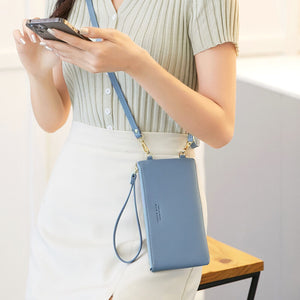 Touch screen mobile phone bag women's mini bag all-match small fresh shoulder messenger bag long wallet QB315
