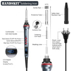 Handskit 90W 927 LED Digital Soldering Iron Kit 110V/220V Adjust Temperature Electrical Soldering Iron 4 Wire Core Welding Tools