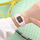 New Women's Candy Series Watch Genuine Diamond Square Waterproof Fashion Luminous lady quartz Watch 8084B