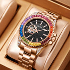 ONOLA ON3839 Men's Watch fashion new colorful diamond automatical mechanical watch steel waterproof men casual watch