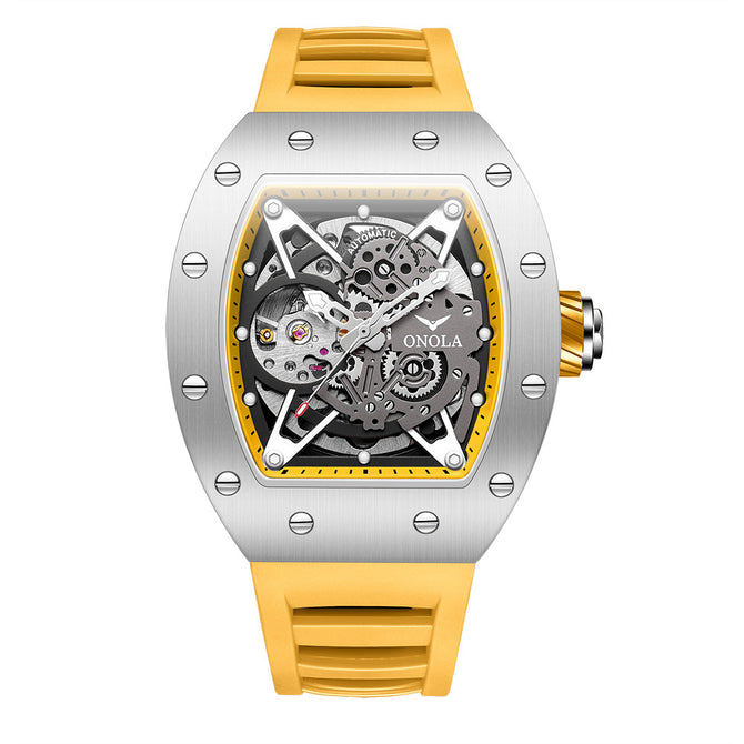 ONOLA ON3838 2023 New ONOLA men's watch Automatic Mechanical Watch Silicone strap Fashion Waterproof Sports Watch Men's casual OM3838