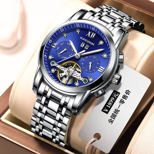 KIMSDUN men's watch diamond tourbillon hollow automatic mechanical watch men's watch waterproof men casual watch K-1895A