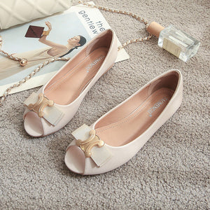 Classic fishmouth women's shoes 2022 new soft leather shallow flat shoes women's antiskid pregnant women plus size boat shoes