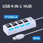 4/7 Ports USB Hub USB 3.0 2.0 Hub Extensions High Speed Splitter Adapter Socket Powered with ON/OFF Switch For Laptop Computer