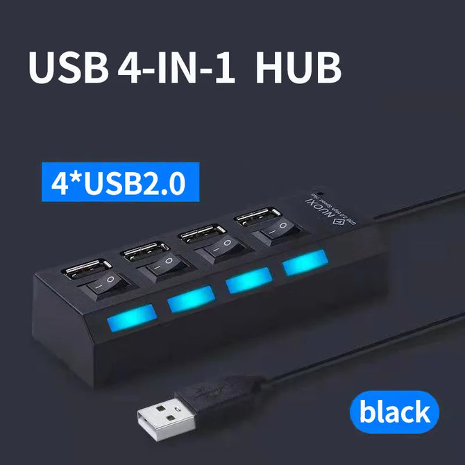 4/7 Ports USB Hub USB 3.0 2.0 Hub Extensions High Speed Splitter Adapter Socket Powered with ON/OFF Switch For Laptop Computer