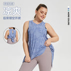 Plus Size Yoga Vest Women Hollow Breathable Quick-Drying Sports Sleeveless T-shirt Loose Fitness Running Top YY198